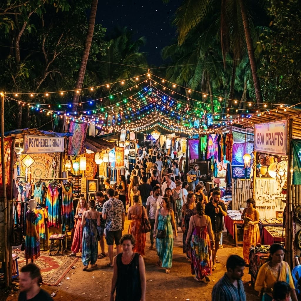 Hilltop Market - Goa's Night Bazaar Above the Chaos